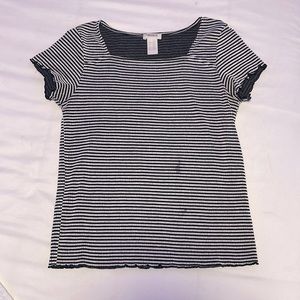 Forever 21 Smocked Lettuce Edge Tee